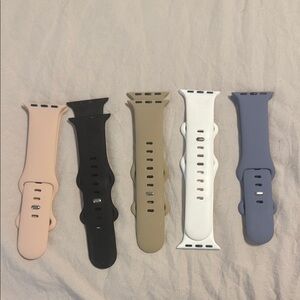 Smartwatch Band Set - Black, White, Tan, Cream, Purple
